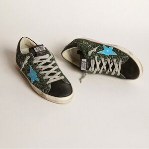 Golden Goose Superstar Sneakers with Glitter Upper